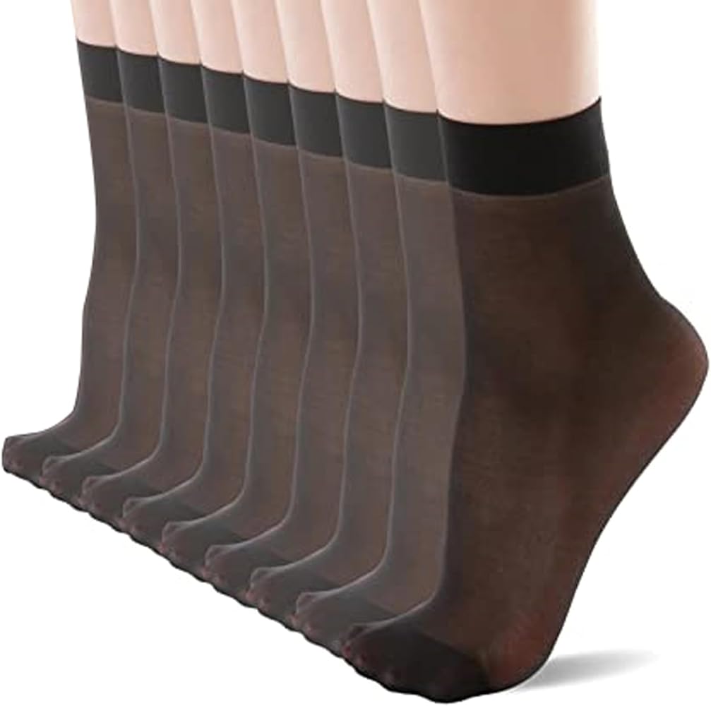 YAGAXI Women's Everyday Sheer Ankle Nylon Soft socks - 9 Pairs 20D Reinforced Toe with Comfort Top Hosiery