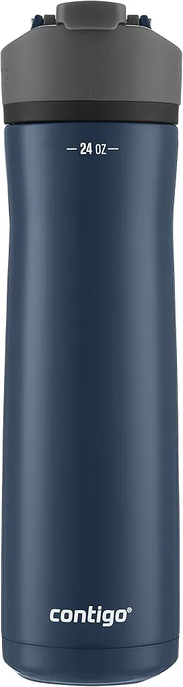 Contigo Cortland Chill 2.0 Blueberry Stainless Steel Water Bottle, Vacuum-Insulated, Spill-Proof Lid, 24oz, Ideal for Hot or Cold Drinks, Interchangeable Lid, Perfect for Kids & Adults