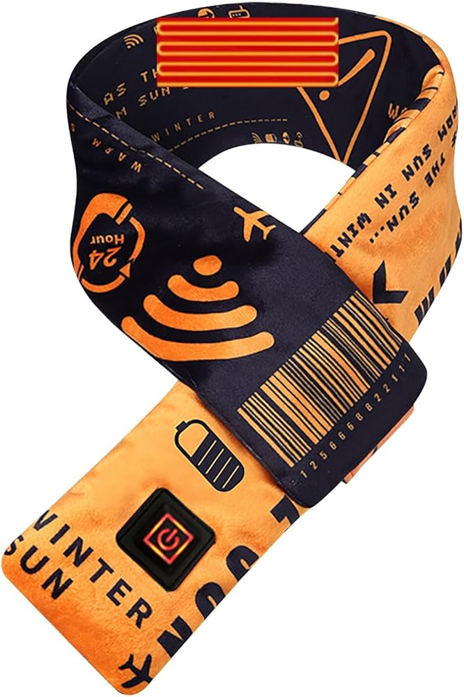 Heated Scarf for Women Men USB Rechargeable Neck Warmer Intelligent Electric Heated Scarves Neck Heating Pad Neckwear