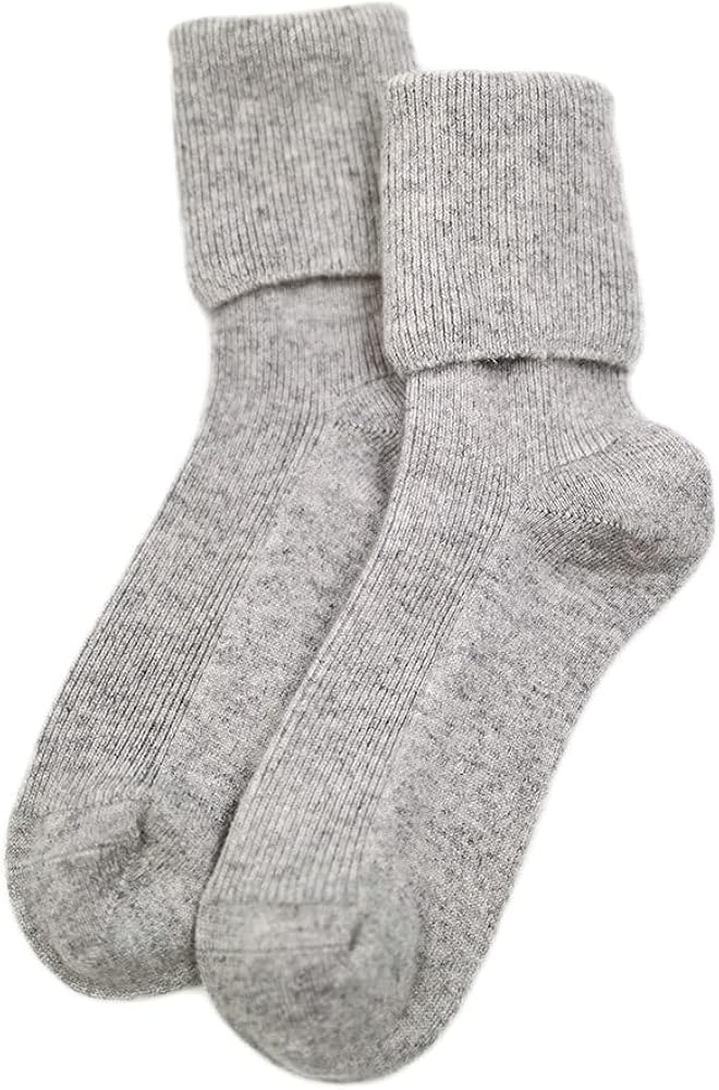 100% Pure Cashmere Women Ladies Men Sleep Bed Socks, Seamless Toes Sewed by Hand