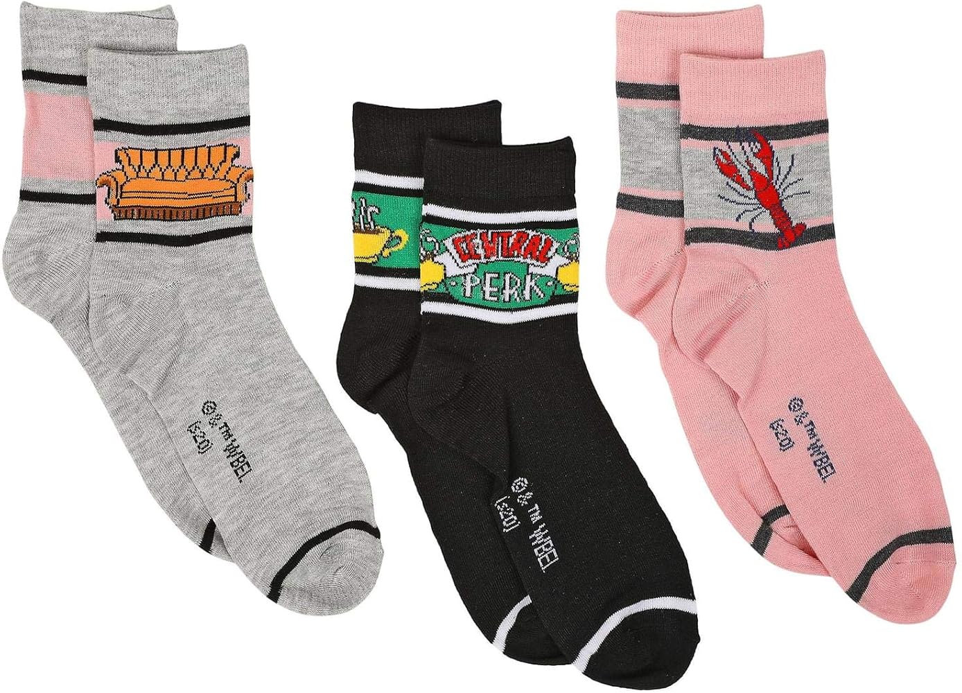Friends Icons 3-Pair Pack of Women's Quarter Socks