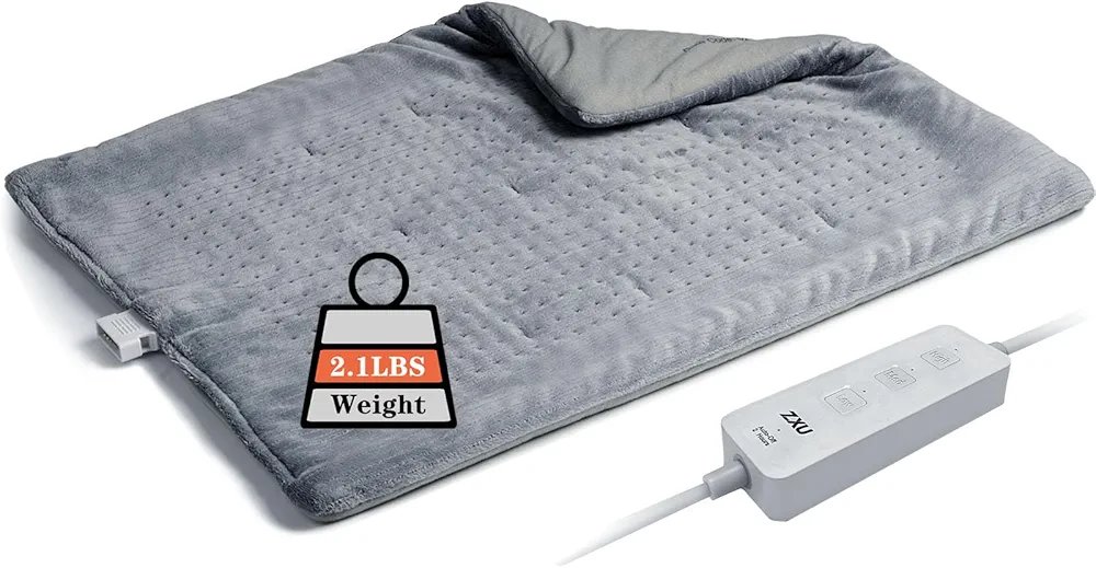 Weighted Heating Pad,2lb XL Weighted Heated Pad for Back Pain Relief with 3 Heat Level, Auto-Off, Moist Heat, for Neck, Shoulder, Cramps Relief Hot Heated Pad, Machine Washable (19"x24")