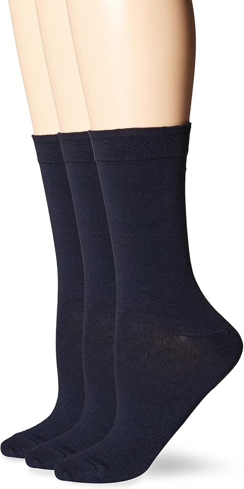 HUE Women's Solid Femme Top Sock 3 Pack
