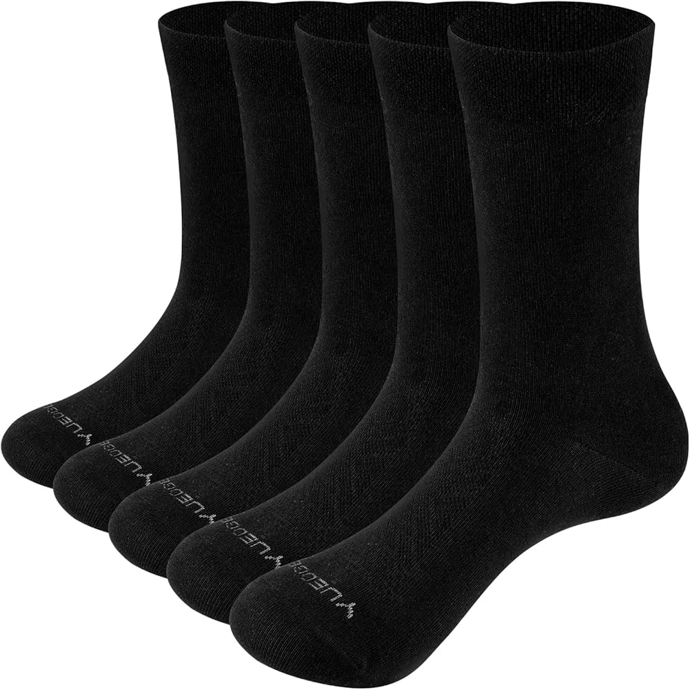 YUEDGE Women's Dress Socks Breathable Cotton Socks Basic Essential Everyday Socks For Women, 5 Pairs