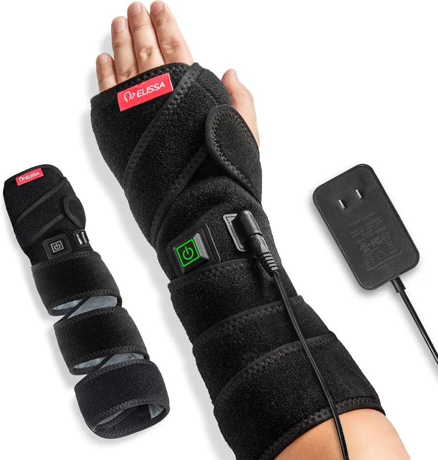 Hand Arm Heating Pad for Pain Relief, Large Heat Areas for Joints Pain Soreness,Heated Wrap for Wrist Ankle Elbow Knee and Leg,2 Hrs Auto-Off 3 Heat Settings,78.7 Extension Cord Black