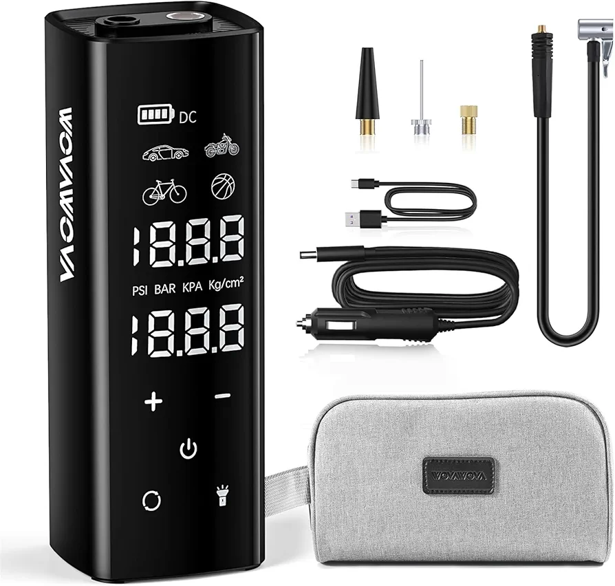 Tire lnflator Portable Air Compressor, 150PSI Cordless & 4X Faster Inflation, 12000 mAh Air Pump, 7.4" Touch Full Screen, Tire Pump with Tire Gauge Pressure for Car/Motorcycle/Bike, Dual-Use Type