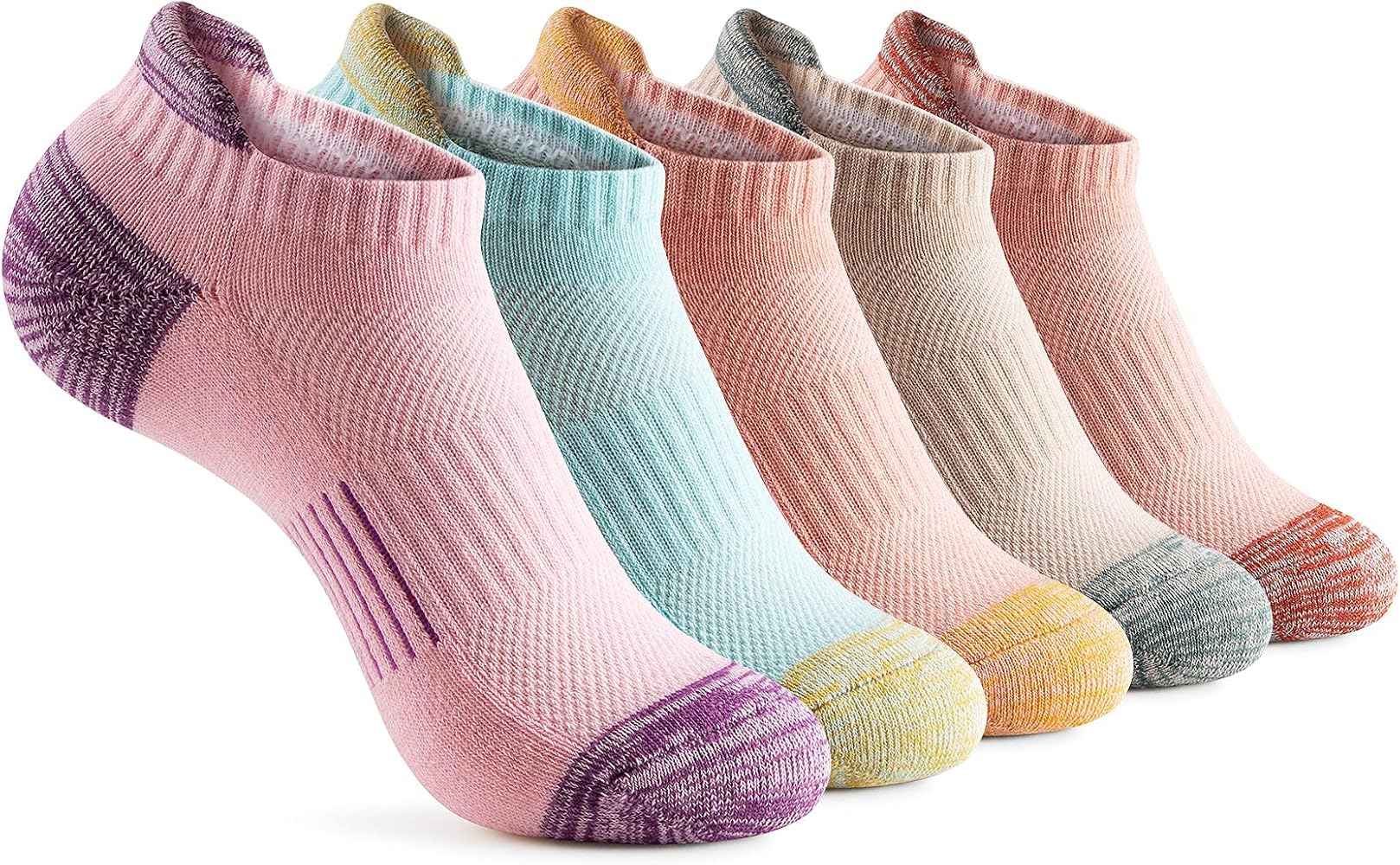 Gonii Ankle Socks Womens Running Athletic No Show Socks Cushioned 5-Pairs