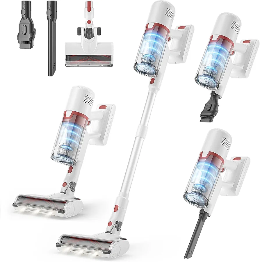 Besswin Cordless Vacuum Cleaner, 36Kpa Stick Vacuum Cleaner with Upgraded Cyclone System, 2-Mode Floor Head, 60 mins Detachable Battery for Carpet Hardwood Floor Dog Hair