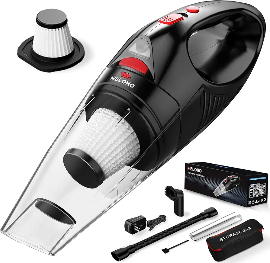 Car Vacuum Cleaner High Power, Portable Handheld Vacuum Cordless Rechargeable with Fast Charge Tech, Huge Motor & Large-Capacity Battery, Powerful Wireless Hand Held Vacuum for Pets, Car, Home