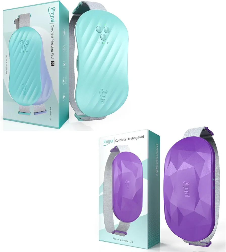 Slimpal Portable Period Heating Pad for Cramps Aqua and Purple, FSA HSA Eligible Approved