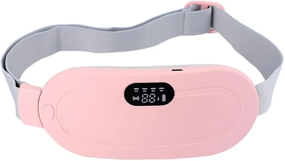 Period Pain Relief Massager Belt Electric Heating and Vibrating Menstrual Relief Belt for Cramps Adjustable Period Pain Relief Massager Belt for Waist Stomach and Abdomen
