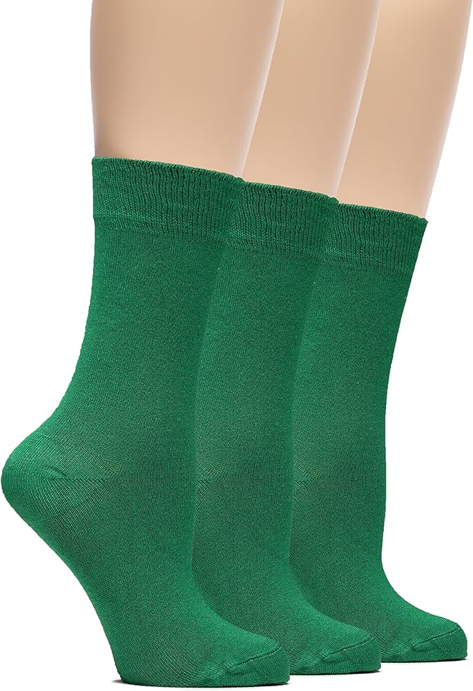Hugh Ugoli Womens Bamboo Dress Socks, Extremely Soft, Thin, Crew Socks for Business Trouser Casual, Non-Binding, 3-6 Pairs