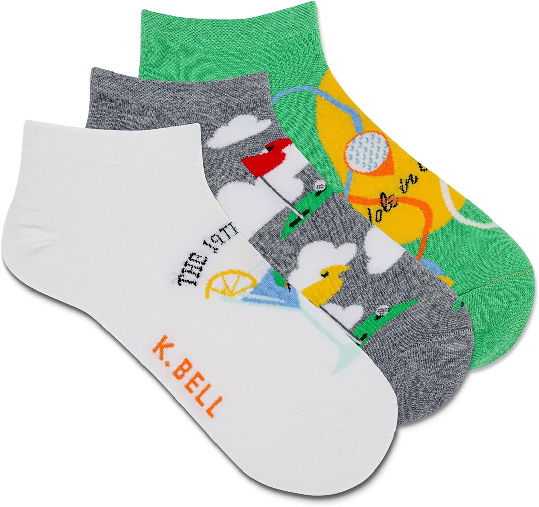 K. Bell Women's Fun Conversation Starter Low Cut Socks-3 Pairs-Cool & Cute Novelty Gifts