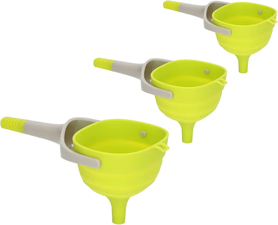 Silicone Collapsible Funnel for Filling Bottles, 3 Sizes Kitchen Funnel Set Beer Funnel Food Funnel Flask Funnel for Liquid Powder Transferring