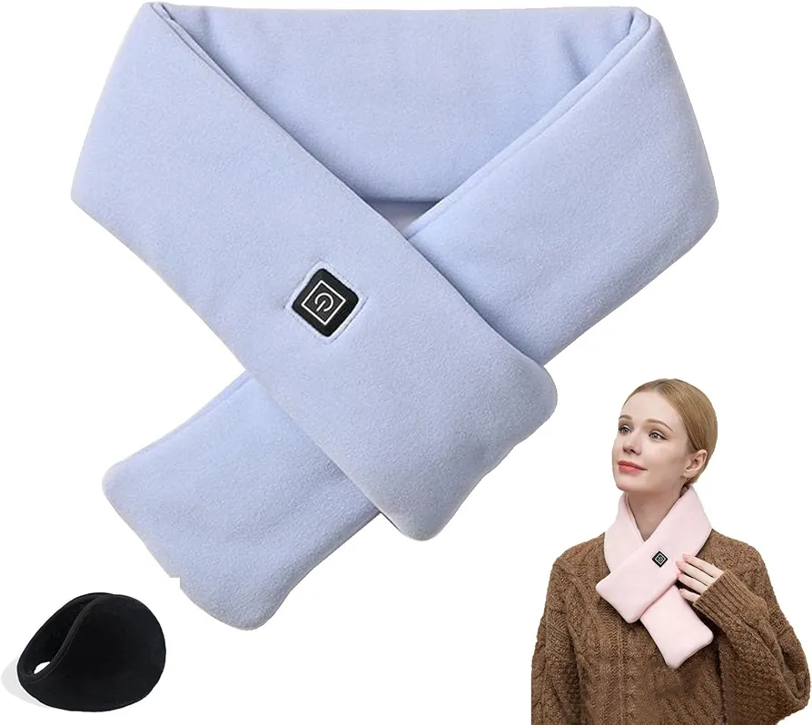 Intelligent Electric Heating Scarf, Rechargeable Heated Scarf, Cordless Heating Pad Rechargeable, Portable Heating Pad, Heating Pad for Neck and Shoulders and Back, for Neck Pain Relief and Stiffness(