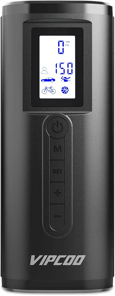AP2-P Smart Handheld Inflator Pump,Max 150PSI Gauge Air Compressor Portable,Tire Inflator Pump with 5 Operating Modes for Car, Motorcycle, Bike, Ball and Customization (Black)
