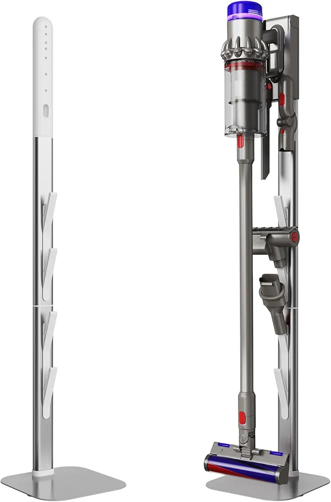 MOOPHY Vacuum Stand Holder Standing Dock Compatible for Dyson Gen5 V7 V8 V10 V11 V12 V15 SV18 SV21, Compatible for Dyson Handheld Cordless Central Vacuum Installation Parts