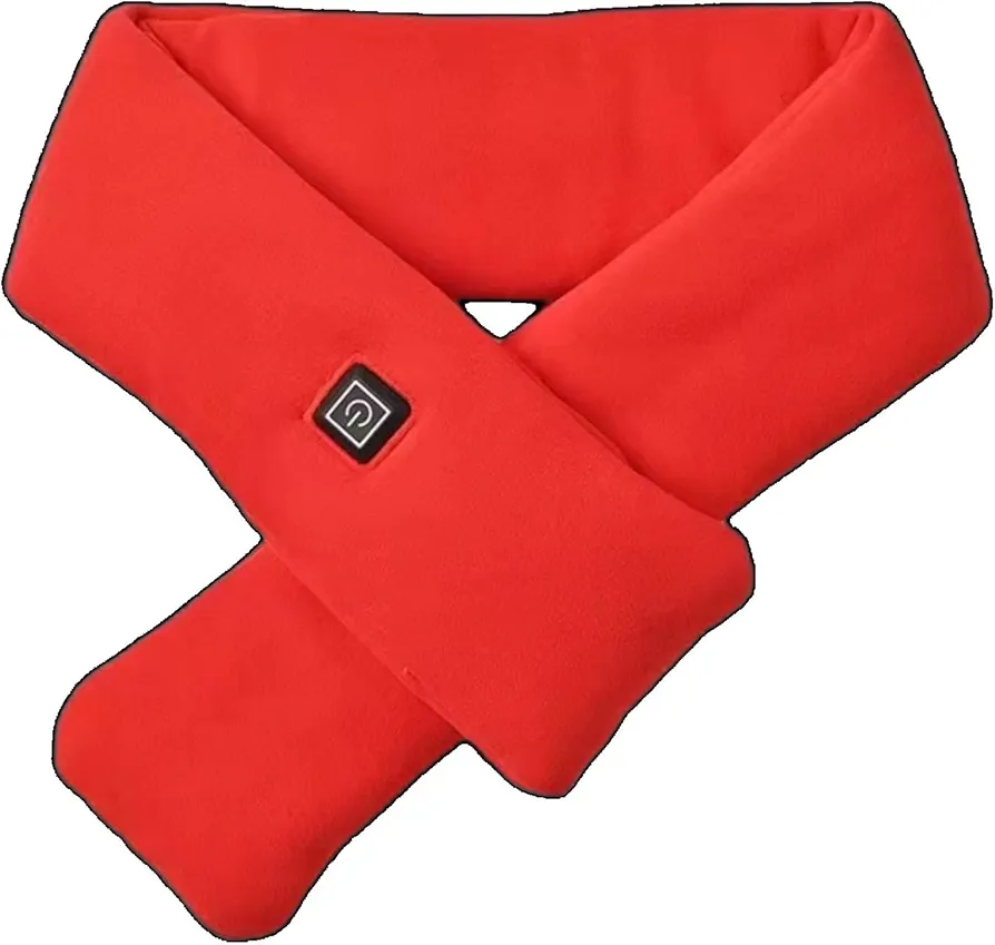 Intelligent Electric Heating Scarf, Portable Neck Warmer for Pain Relief, Neck Heating Pad with 3 Heating Levels (Red)