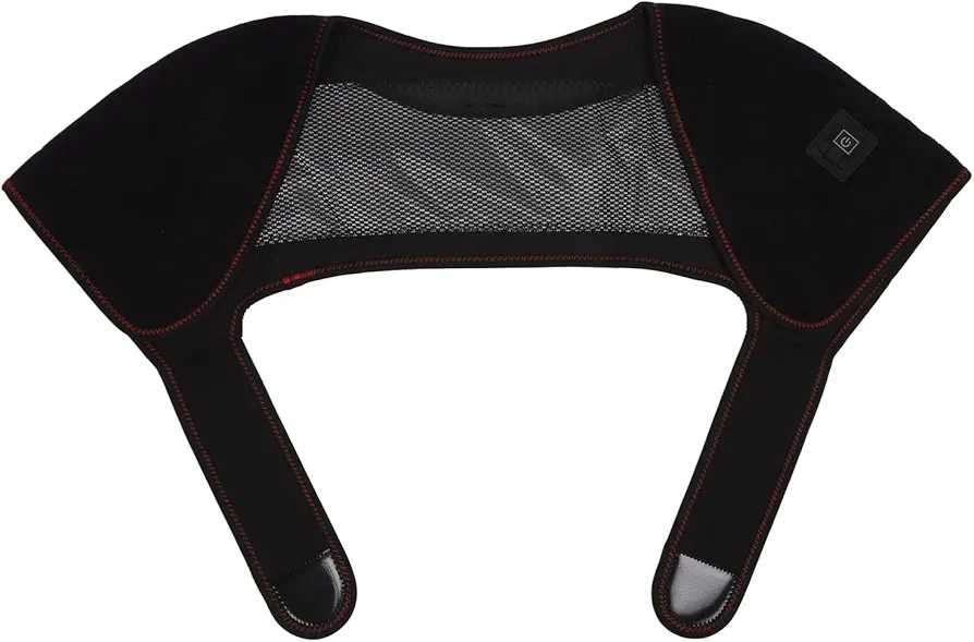 Cryfokt Heated Shoulder Brace, Portable 3 Heating Setting Electric Shoulder Heating Pad Massage Heated Wrap Braces Graphene Technology Shoulder Compression Sleeve Wrap for Left Right Shoulder