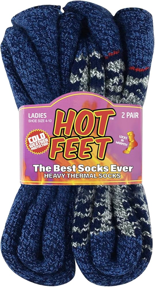 HOT FEET Thermal Socks For Women for Cold Weather – Thick Warm Socks for Women, Winter Hiking Socks, Heat Insulated Socks