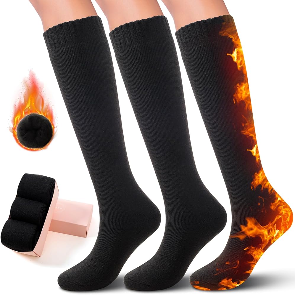 4 Pairs Thick Thermal Socks for Women Extreme Cold Weather Winter Warm Socks Soft Cozy Womens Crew Socks with Gifts Box