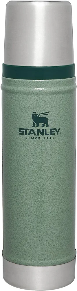 Stanley Classic Vacuum Insulated Wide Mouth Bottle - Hammertone Green - BPA-Free 18/8 Stainless Steel Thermos for Cold & Hot Beverages - 20 oz