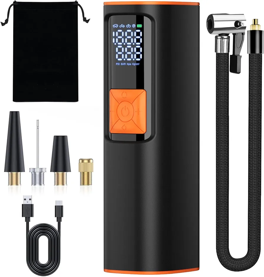 Tire Inflator Portable Air Compressor 150PSI Air Pump for Car Tires, Faster Inflation, Cordless with Digital Pressure Gauge, Deep Grey (Black)