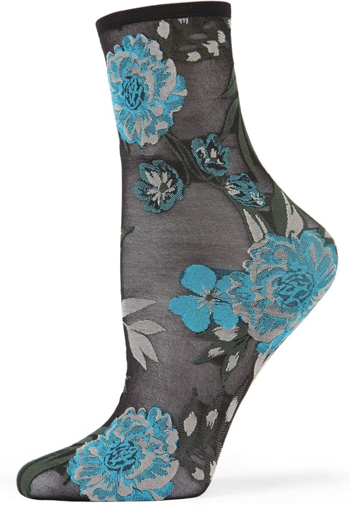 MeMoi Botanic Bunches Sheer See-Through Anklet Socks