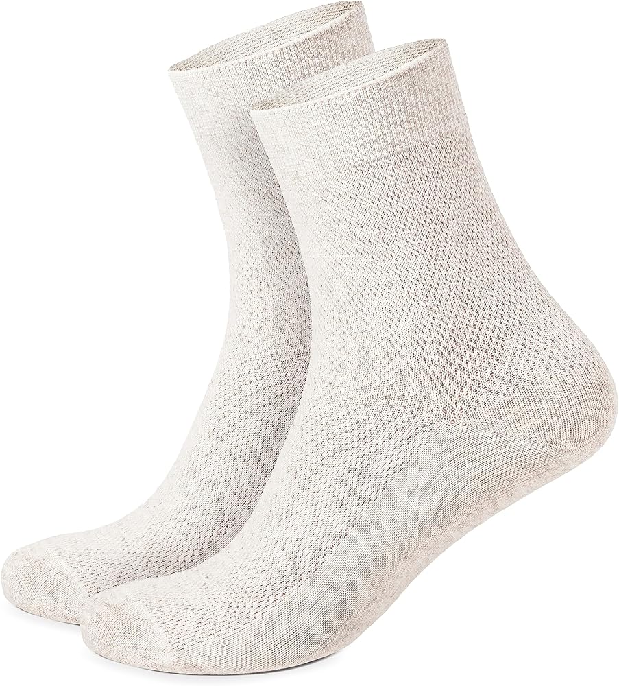 Thin Breathable Organic Linen Socks for Women, Pack of 3 pairs