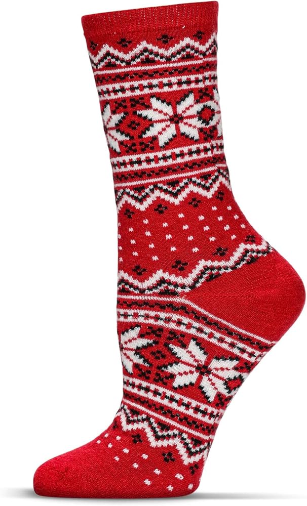 MeMoi Women's Soft Fair Isle Cashmere Blend Crew Socks