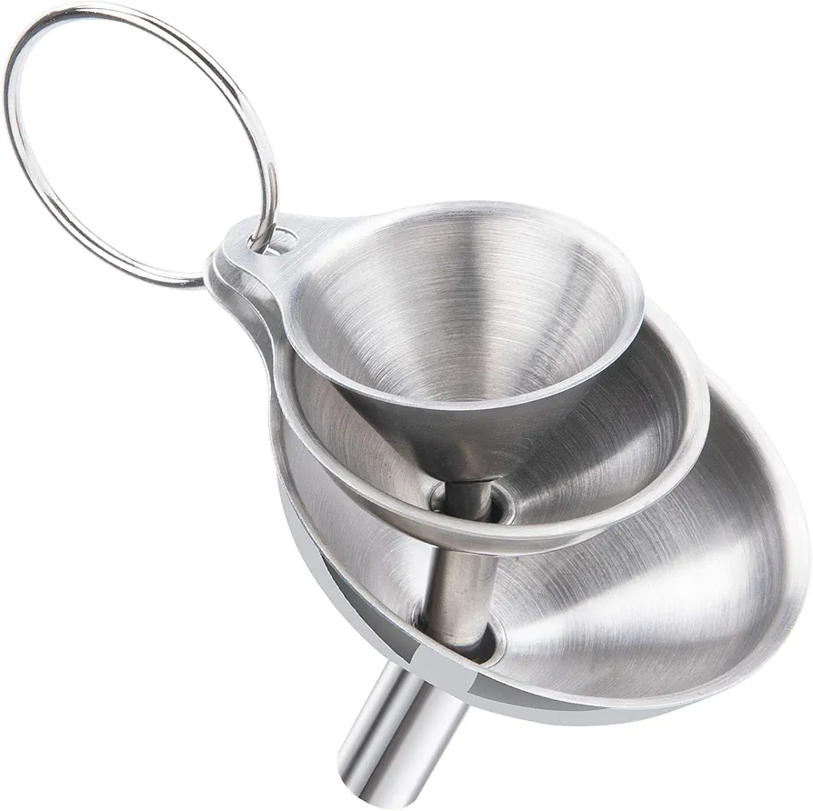 Funnel, 3pcs Small Funnels for Filling Bottles, Kitchen Funnels for Filling Bottles, Food Grade Metal Funnels for Kitchen Use, Stainless Steel Funnel for Essential Oil Spices Liquid