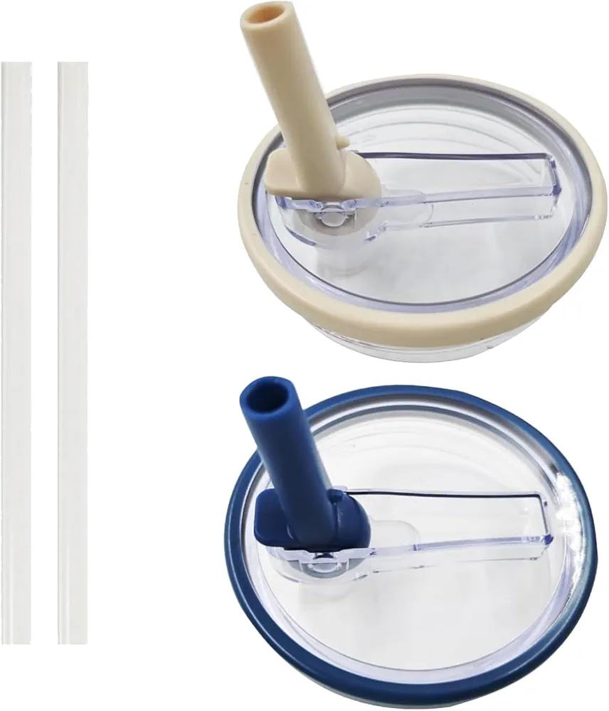 2Pcs 30oz 40oz Tumbler Flip Straw Lid Replacement Compatible with Stanley Quencher, Spill Proof Splash Resistant Tumbler Lids, Reusable Tumbler Cover for Cup and 40 oz Tumbler(I,40oz)