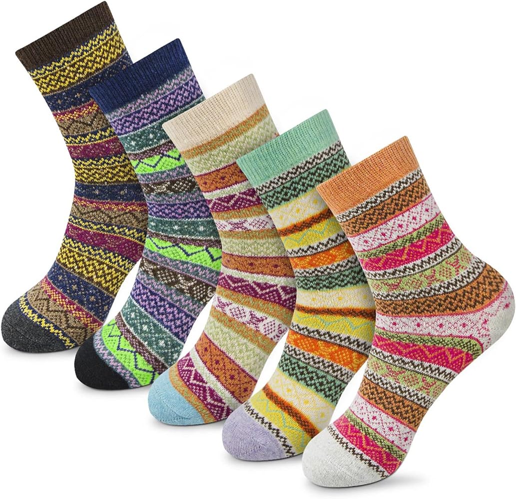 MORECOO Women Socks Winter - Christmas Gifts & Stocking Stuffers for Women - Thick Wool Soft Warm Cozy Crew Socks for Women