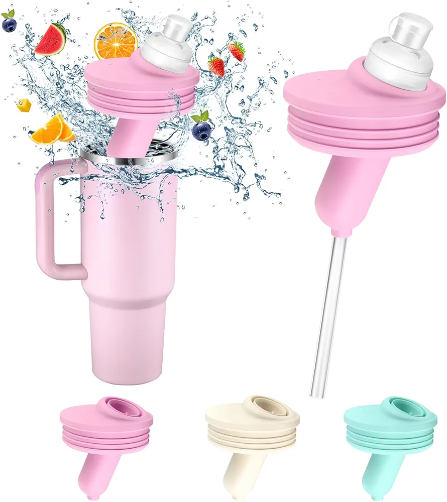 Tumbler Adapter for Stanley to Cirkul | Leak-Proof Silicone, Food-Grade Material, Compatible with 40oz & 64oz Stanley Quencher H2.0 FlowState Tumblers and Cirkul Flavor Cartridges (Pink)