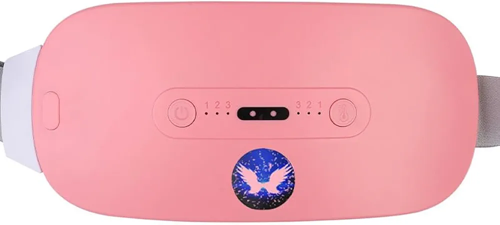 Portable Cordless Heating Pad, Electric Waist Belt Device, Fast Heating Pad with 3 Heat Levels and 3 Massage Modes, Back or Belly Heating Pad for Women and Girl