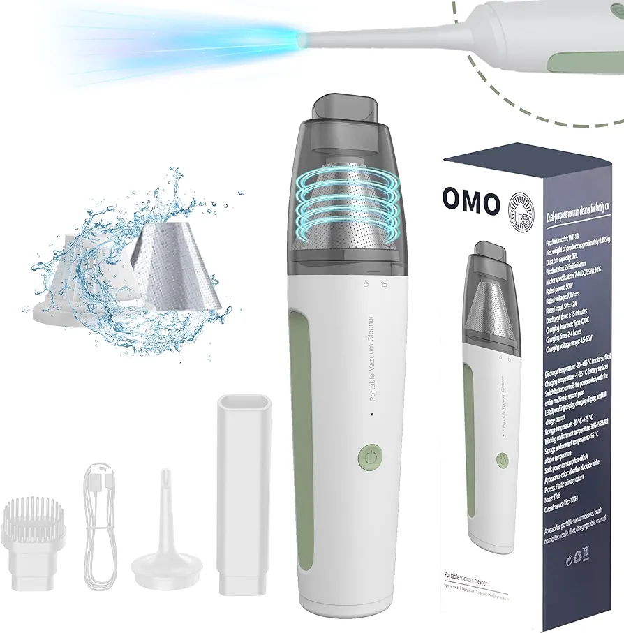 Handheld Vacuum, 22000PA Portable Cordless Car Vacuum Cleaner, Suction and Blow 2 in 1 Dust Removal Vacuum Cleaner for Car, Home, Office, Pet.White.