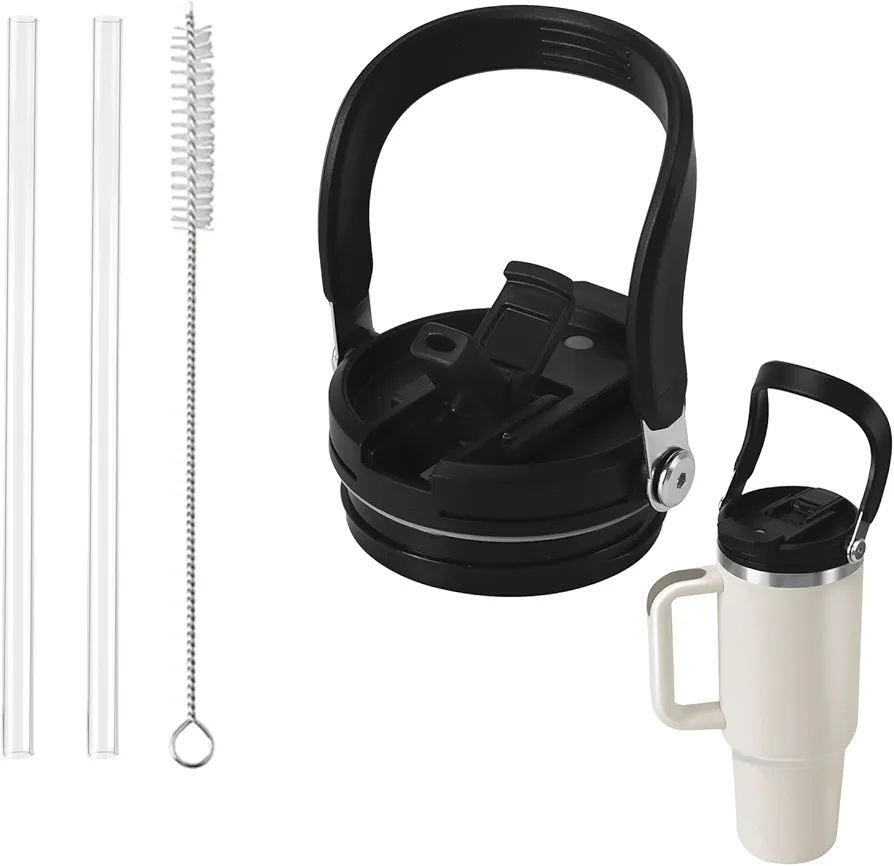 Cup Top Handle for Stanley 40 oz Quencher Tumbler,Flip Straw Top Handle Lid for 40oz Stanley Accessories,Top Handle 40 oz Compatible with Stanley