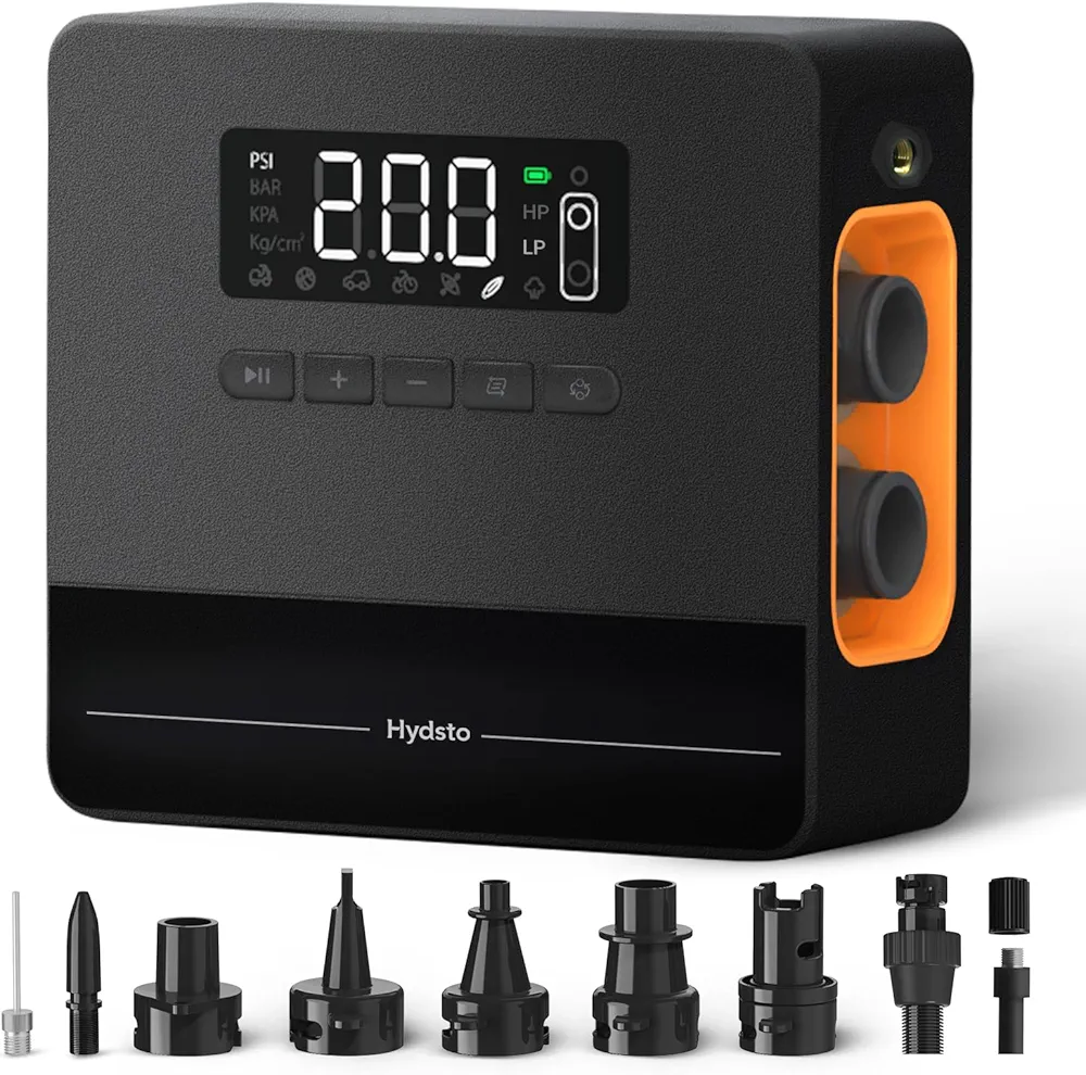 20PSI SUP Electric Air Pump, High Pressure Paddle Board Pump, 150PSI Portable Air Compressor, Battery Powered Cordless Inflation Deflation Tire Inflator for Paddle Board Pump, Kayak, Car, Ball