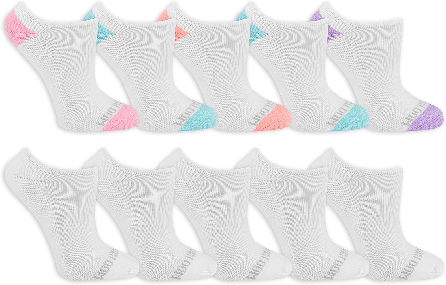 Fruit of the Loom Women Everyday Soft Cushioned No Show Socks (10 Pack)