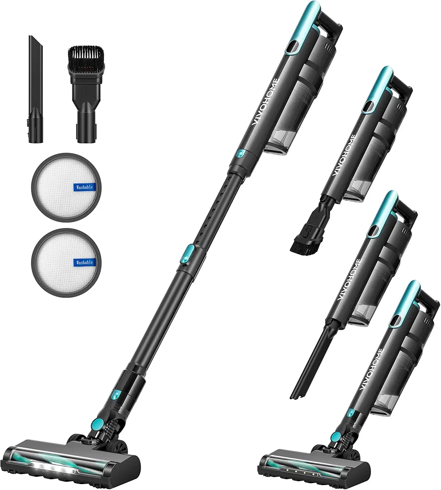 VIVOHOME Cordless Vacuum Cleaner 22.5Kpa Powerful Stick Vacuum with 3 Suction Modes, Max 38 Minutes Runtime, Lightweight Handheld Vacuum for Hard Floors, Sofas, Carpets