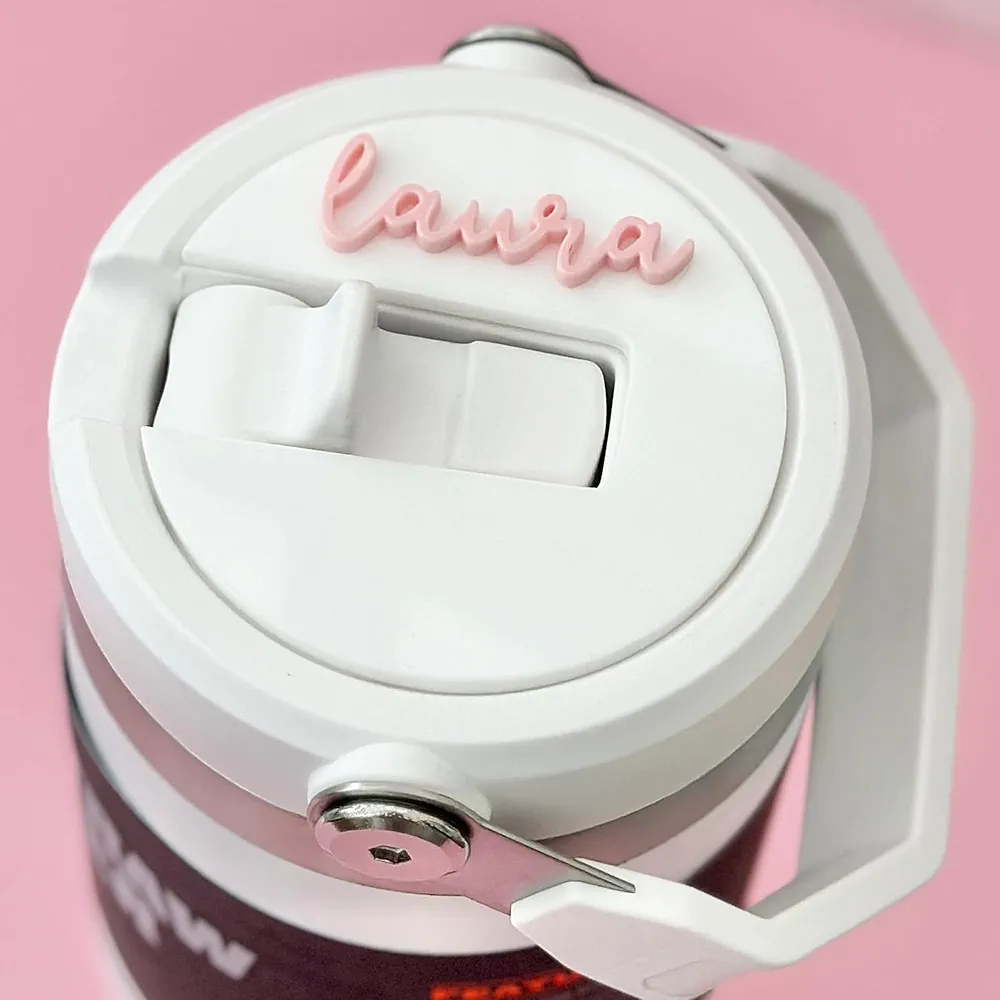 Personalized Stanl-y Tumbler Name Plates, Stanl-y Topper, Stanl-y Cup Name Plate for Lid, Custom Acrylic Stanl-y Name Tag for IceFlow Flip Straw 20 30 Oz, Tumbler Lid Topper ID Accessories