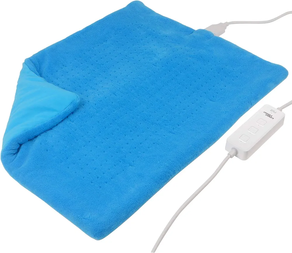 Weighted Heating Pad Fast-Heating Technology for Back/Waist/Abdomen/Shoulder/Neck Pain and Cramps Relief - Moist and Dry Heat Therapy with Auto-Off Hot Heated Pad by GOQOTOMO (19 * 24", Blue)