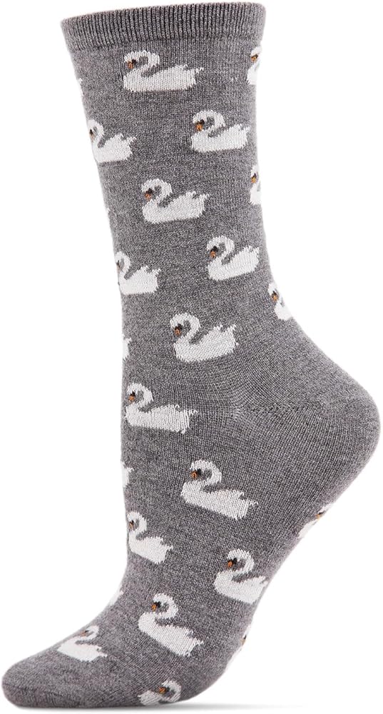 MeMoi Women's Soft White Swan Cashmere Blend Crew Socks