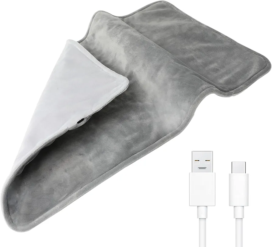 Heat Pad 19.7x11.8 Inch 5V 10W Electric Heating Pad USB Quick Heat Portable Graphene Heated Blanket Washable Warmer Pads for Full Body Pain Relief, Heat Pad