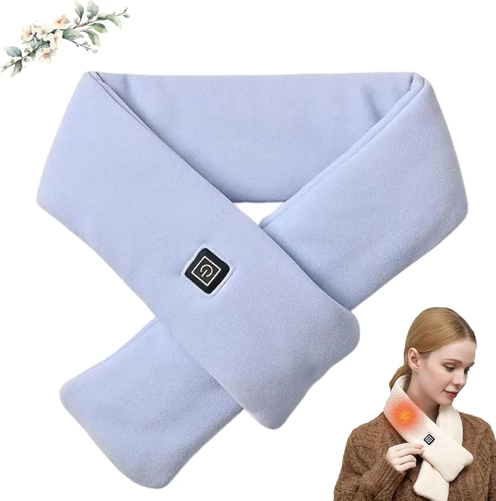 Intelligent Electric Heating Scarf,Brylony Electric Heating Scarf,Sigmakin Heated Scarf,5s Intelligent Electric Heating Scarf,Neck Heating Pad Pain Relief with 3 Heating Levels (Blue)