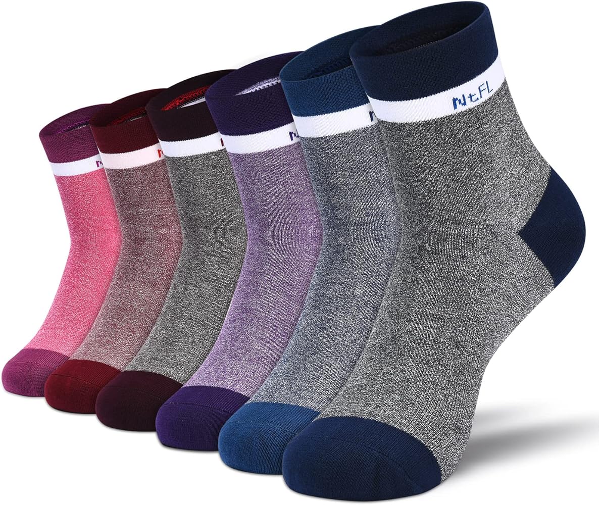 NinetoFiveLife Pack of 6 Socks for Women Crew Socks Cotton Sock Athletic Hiking Socks Soft and Comfortable,Breathable