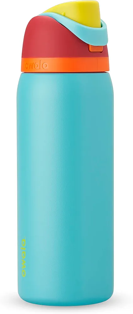 Owala FreeSip Insulated Stainless Steel Water Bottle with Straw for Sports, Travel, and School BPA-Free Sports Water Bottle, 32 oz, Summer Sweetness
