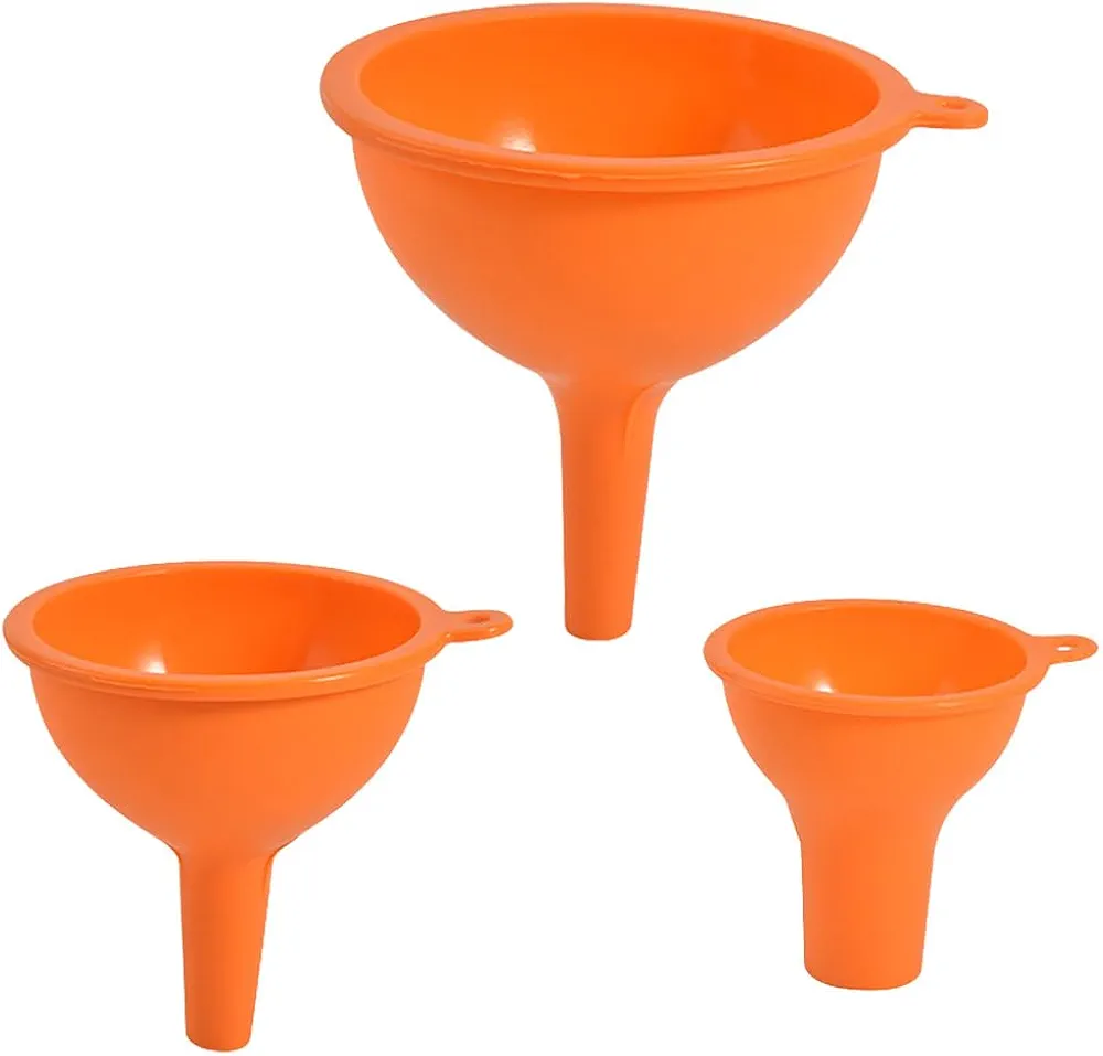 ABOOFAN 3Pcs Wide Mouth Kitchen Funnel Silicone Canning Funnel Multifunctional Funnels for Filling Bottles Jars Jam Spice Filling Bottles Liquid Oil and Powder