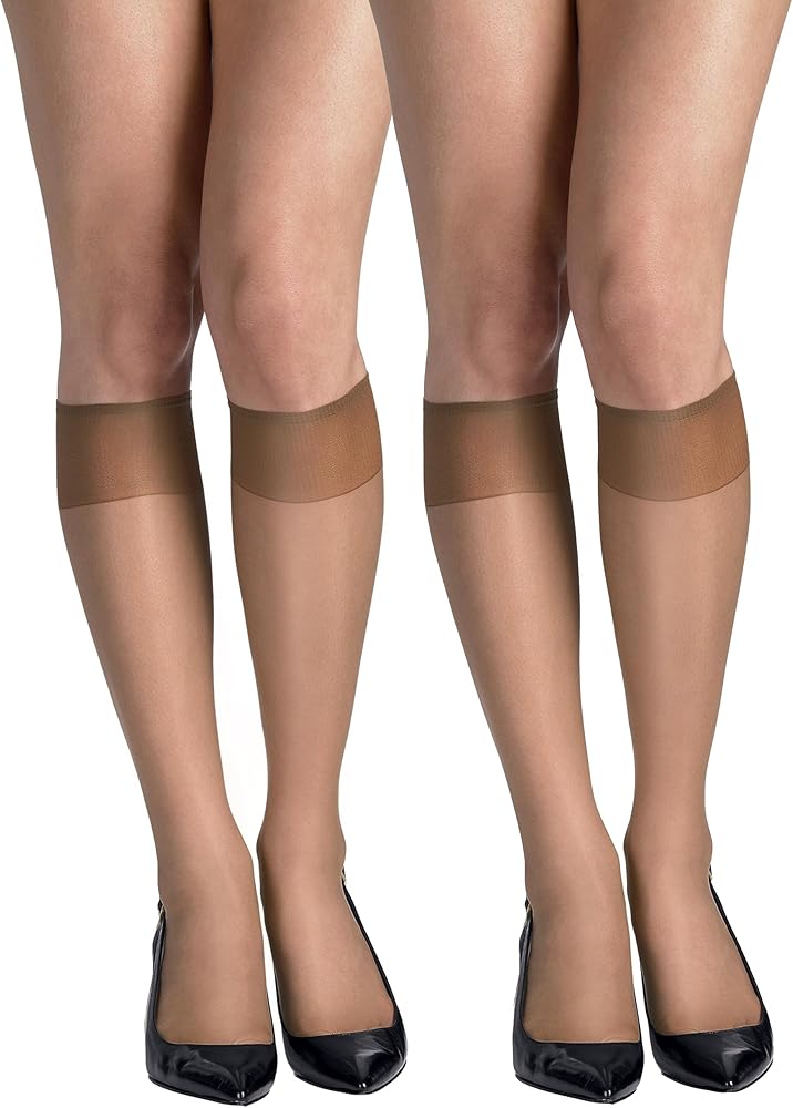 Hanes Silk Reflections Women's 2-Pack Knee High Sandalfoot