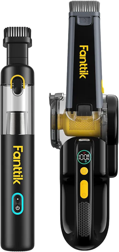 Fanttik 17000Pa Fold V10 Apex Pivot Car Vacuum and Slim V8 Mate Cordless Car Vacuum High Power
